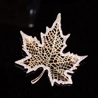 fashion vintage maple leaf brooches for women elegant creative plant pin jacket suit zircon brooch female accessories corsage