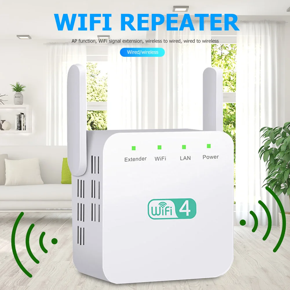 

WD-611U WiFi Repeater 2.4GHz 300Mbps WiFi Range Extender Wi-Fi Amplifier Signal Booster Wireless AP Access Point US/EU/UK Plug