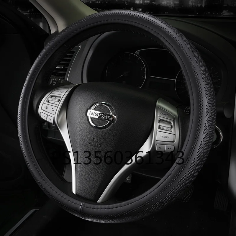 

Suitable for Nissan Sylphy X-TRAIL Teana Qashqai Tiida Murano KIcks Bluebird Road Terra leather steering wheel cover