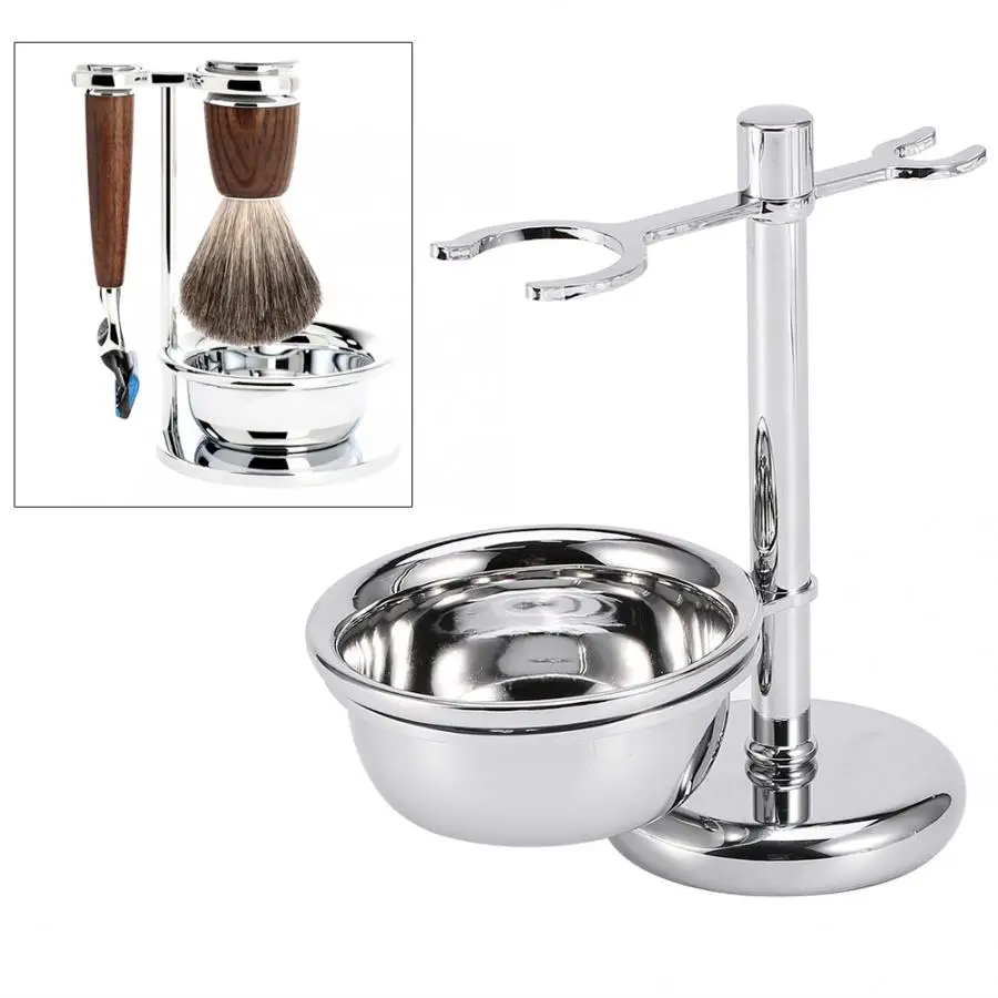Держатель для бритья 2 в 1 Портативная подставка кистей из нержавеющей стали и