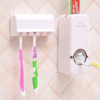 bathroom toothbrush holder automatic toothpaste dispenser holder toothbrush wall mount rack bathroom tools set