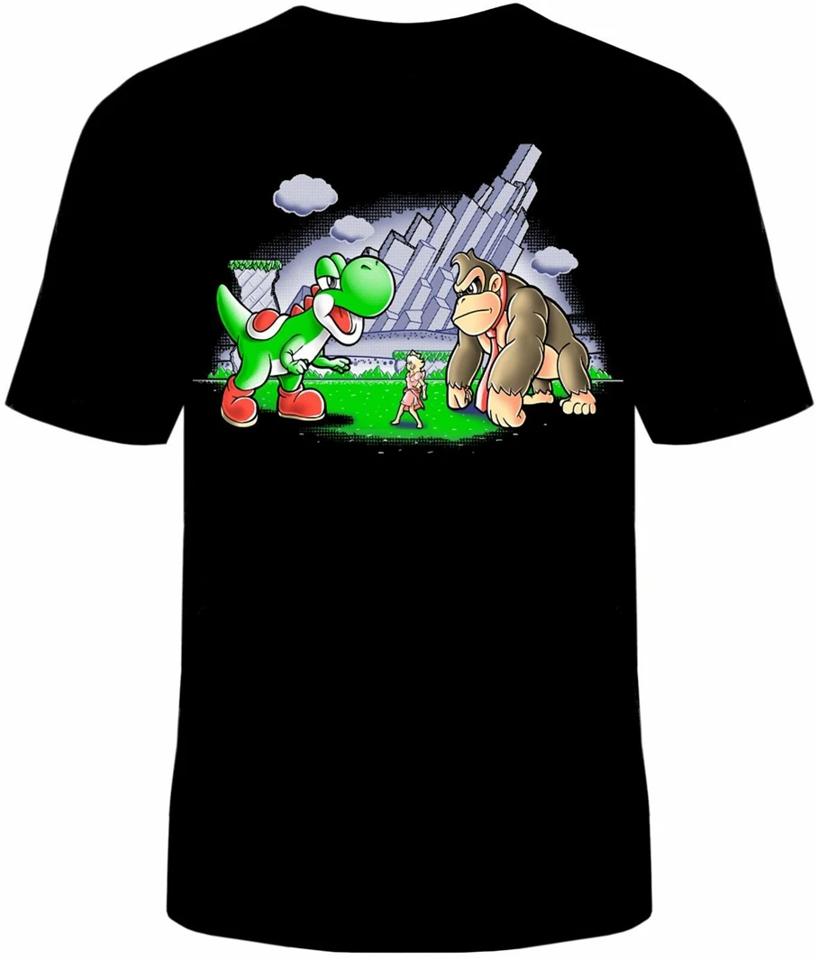 Yoshi King Kong Donkey футболка унисекс из хлопка забавные размеры персик nintendo