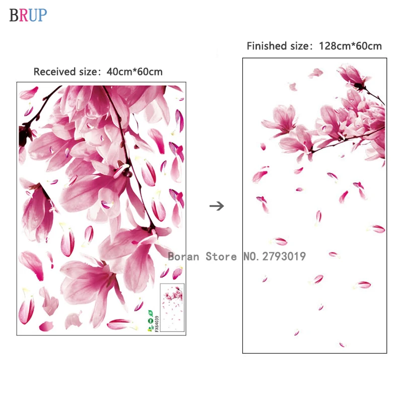 60*128 см Красивые цветочные двери украшения Романтические лепестки настенные