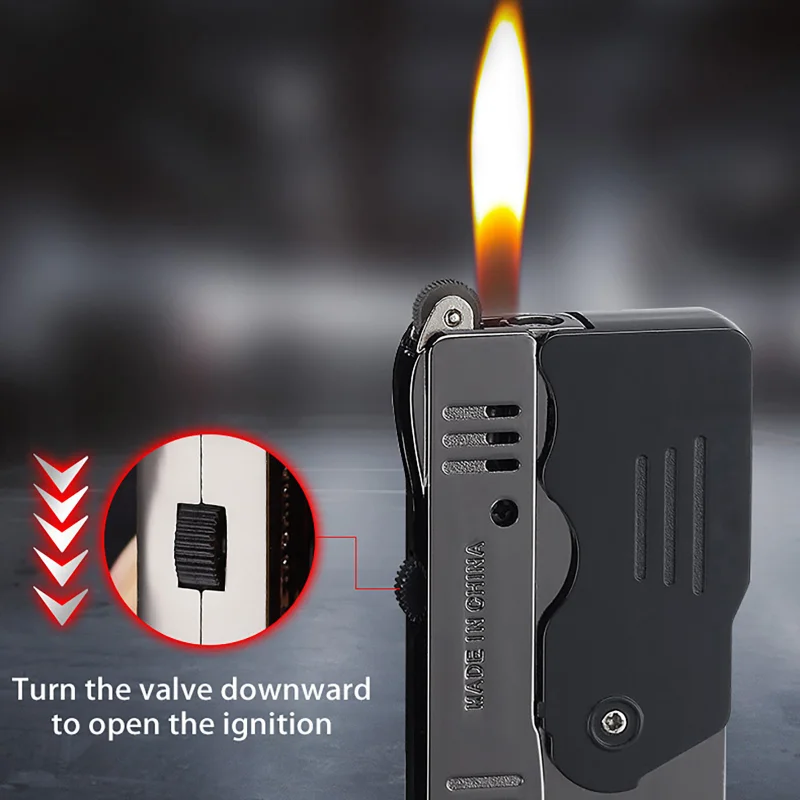 Креативная модель пистолета двойной переключатель огня газовая зажигалка