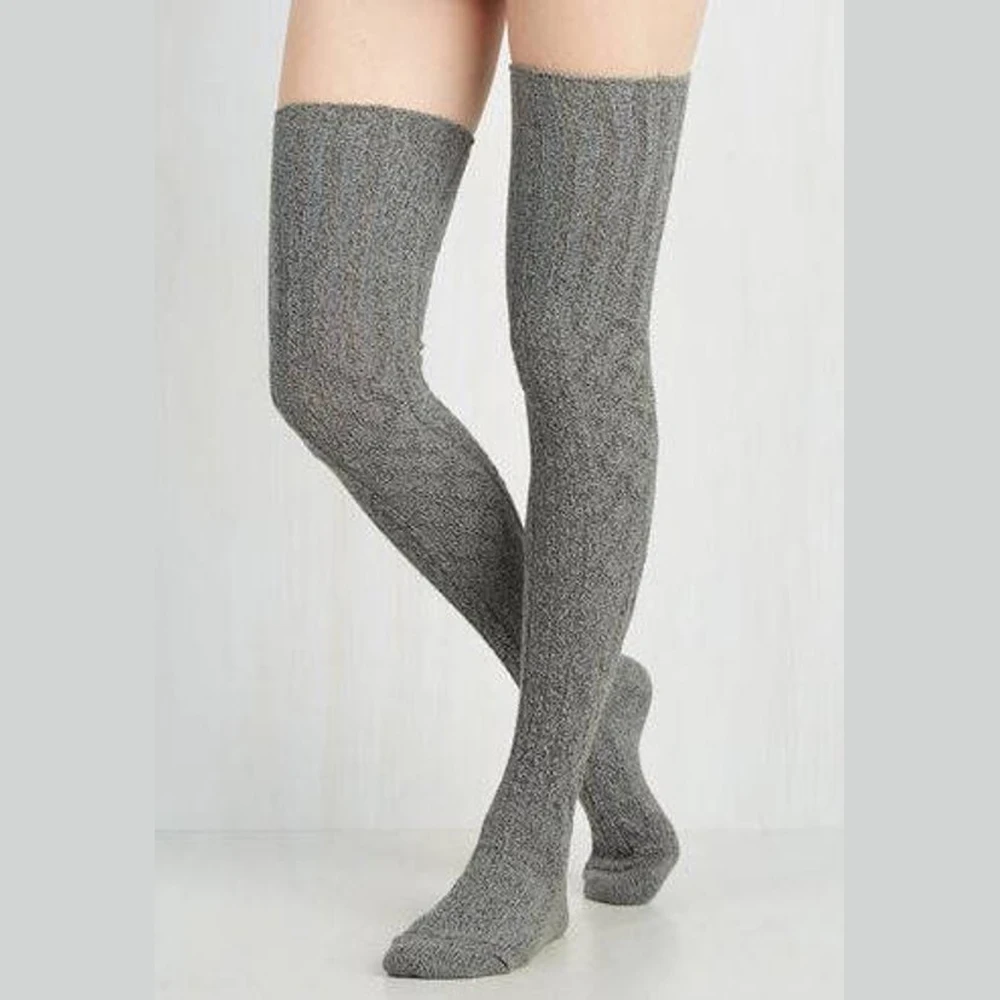 Meihuida женские мягкие удобные пикантные чулки теплые длинные вязаные до бедра