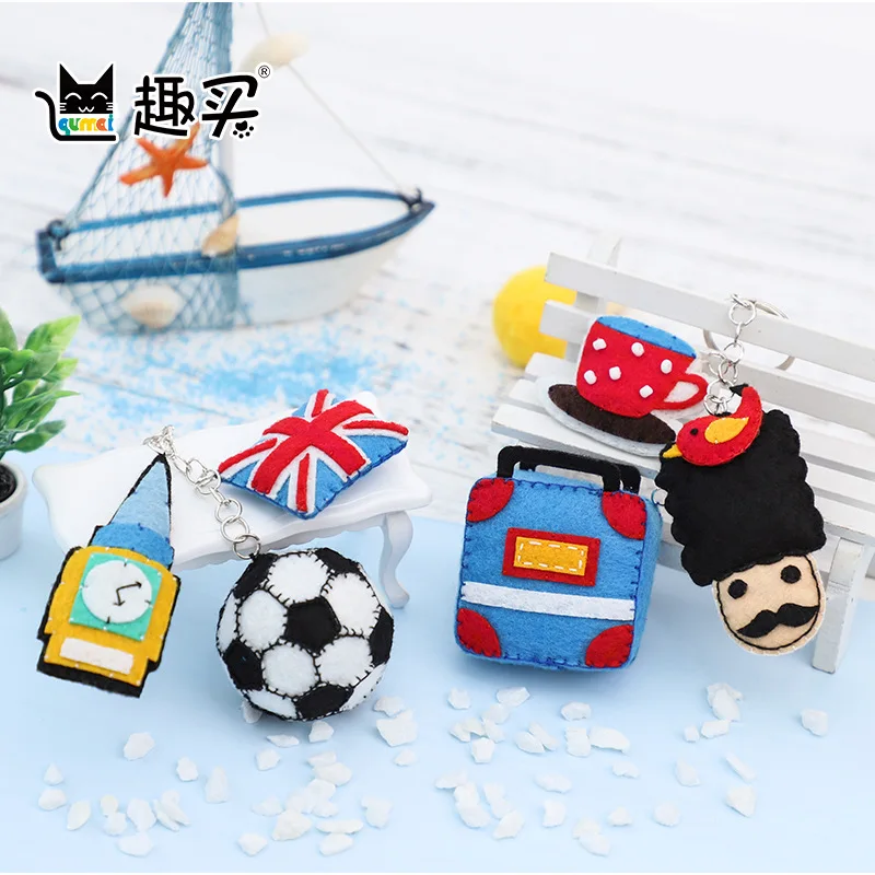 2 шт ключ кольцо орнамент простой Войлок DIY Материал посылка ручной швейной иглы