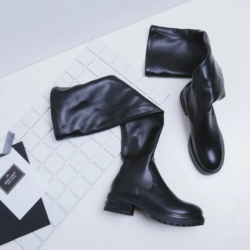 Ботфорты женские зимние из натуральной кожи с флисовой подкладкой | Обувь