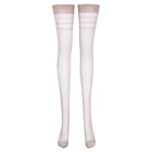 Женские чулки до бедра в полоску, Противоскользящие силиконовые шелковые колготки J2HD