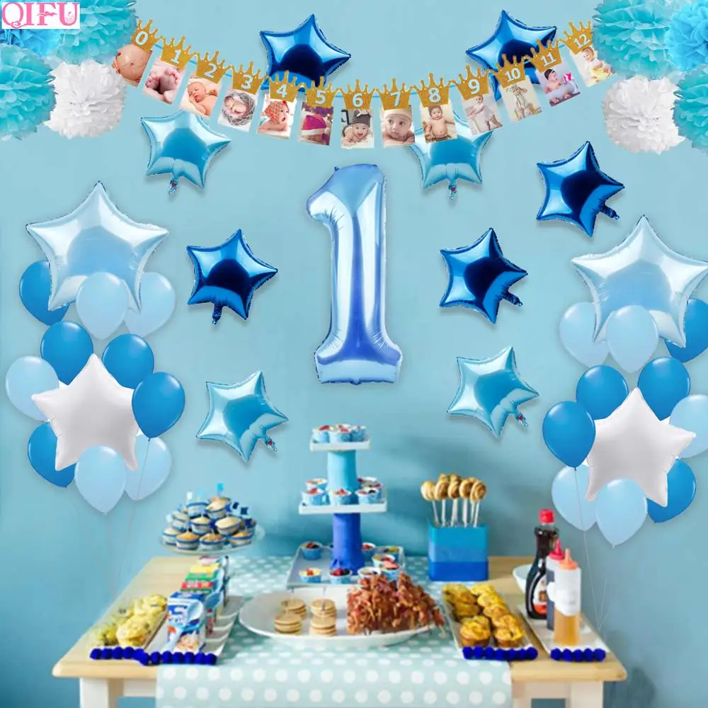 Воздушные шары для первого дня рождения день мальчиков и девочек украшение детей