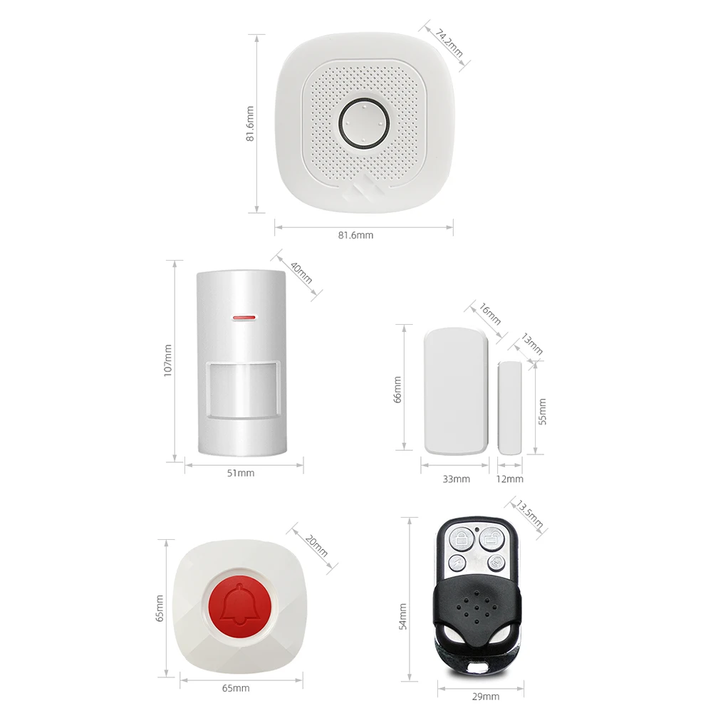 

WS03 433MHz Wireless Smart Security Kit APP Doorbell Sensor WiF Anti-Theft Alarm System Supports Amzon Alexa Google Assistant