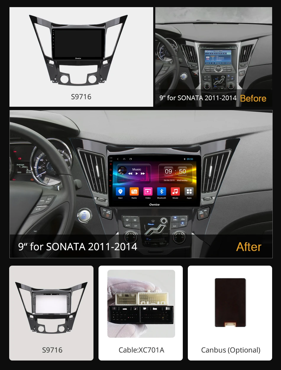 Ownice K3 K5 K6 Восьмиядерный Android 9 0 для Hyundai Sonata 2011 - 2014 DSP SPDIF автомобильный Радио