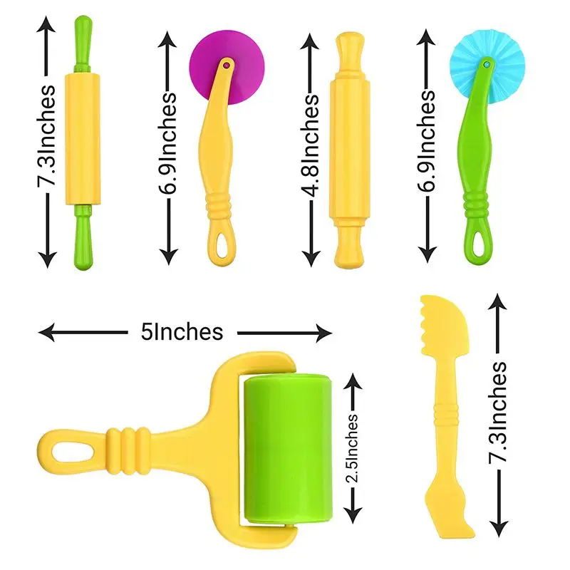 Smart Dough Tools set - 5 sets of Extruders tools plus 6pcs basic dough Assorted color Extruder + | Игрушки и хобби