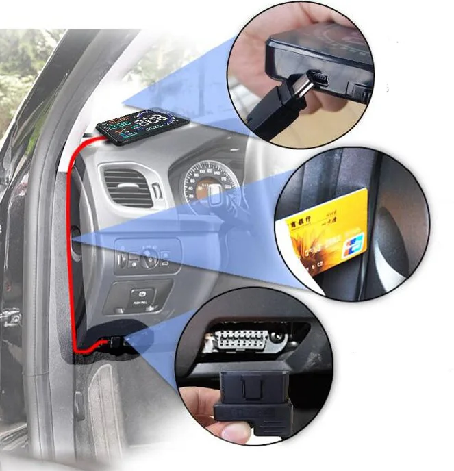HUD A8 5," светодиодный Obd OBDII Автомобильная приборная панель на ветровом стекле дисплей OBD сканер Скорость топлива Предупреждение сигнализация диагностический инструмент HUD A8