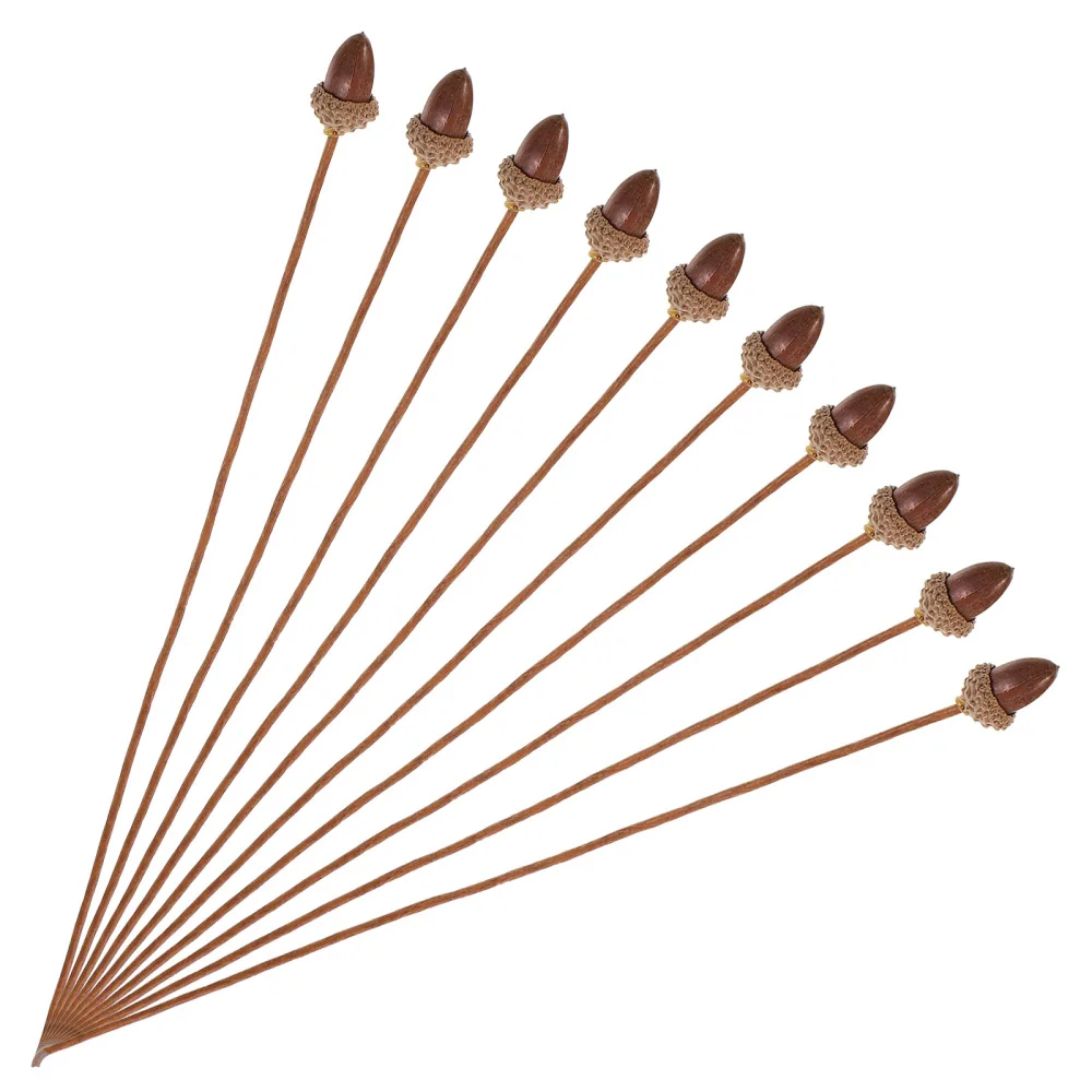 

10pcs DIY Simulation Acorn Bouquet Materials Party Decors Floral Art Decors