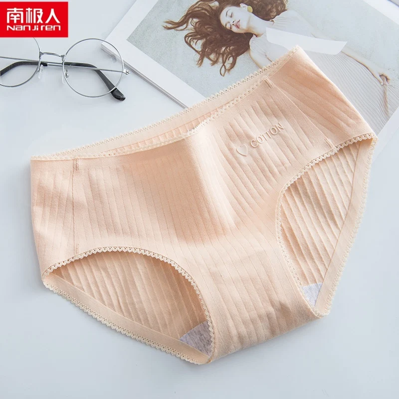 

nanjiren women Cotton Briefs Panties Mid Waist Underpants female Lingerie Breathable Underwear Antibacterial women Intimates D