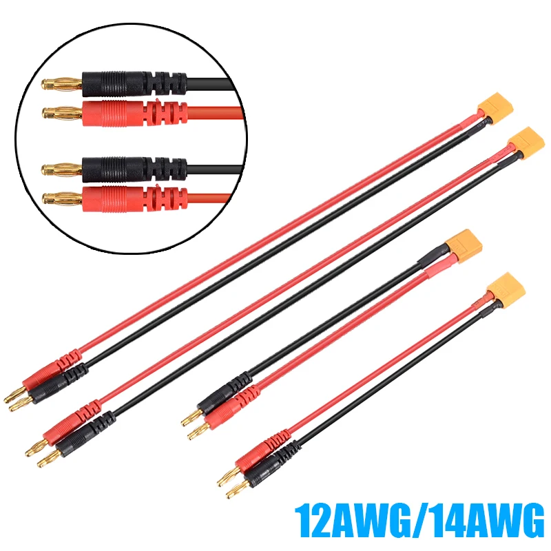 1 шт. XT60 штекер до 4 мм разъемы линия 12AWG/14AWG зарядный кабель 15 см/30 см литиевая батарея баланс зарядки адаптер линия