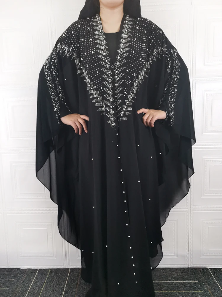 Black Abaya Dubai Turkey Muslim Hijab Dress 2021 Caftan Marocain Arabe Islamic Clothing Kimono Femme Musulmane Djellaba