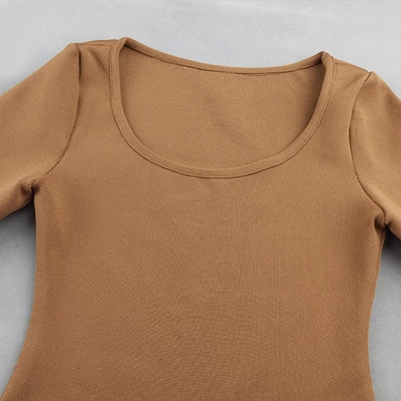 Женское длинное платье с разрезом VC повседневное Бандажное длинным рукавом и