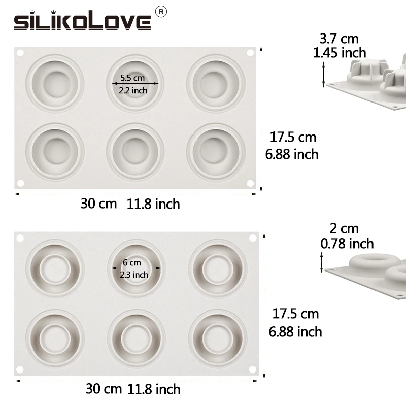 SILIKOLOVE 6 полостей круглая форма для Мусса силиконовые формы выпечки десертов