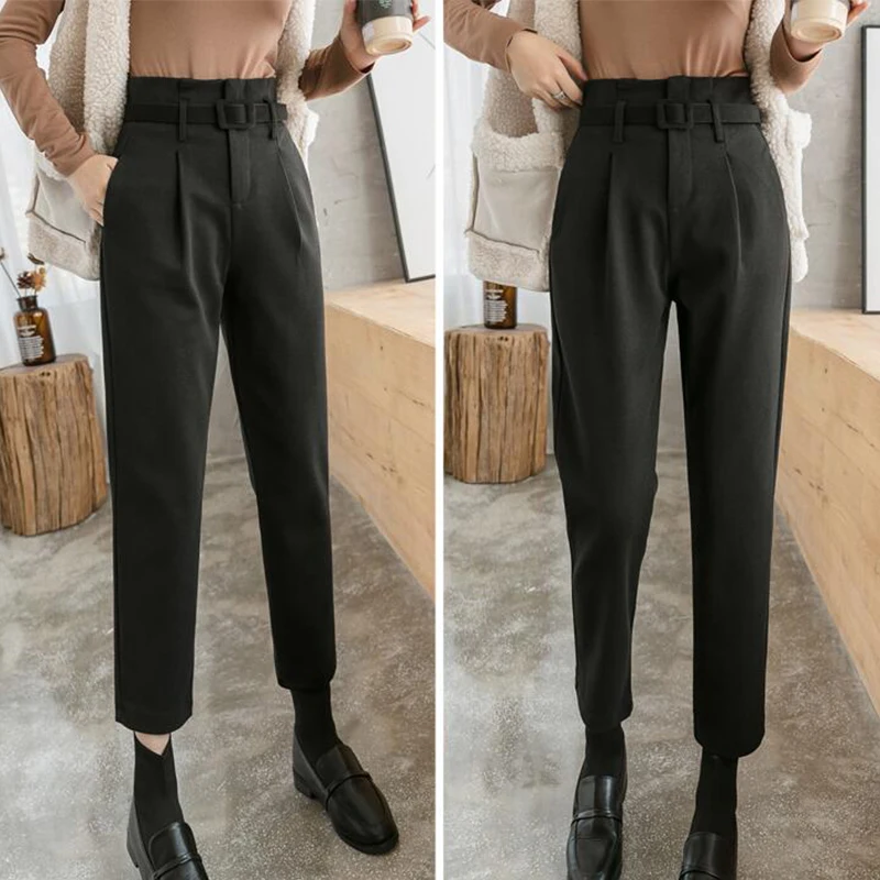 

Sister Fara New Spring Autumn Woman's Pants High Waist Loose Full Length Ladies Pencil Pants 2021 Office Lady Ankle-Length Pants