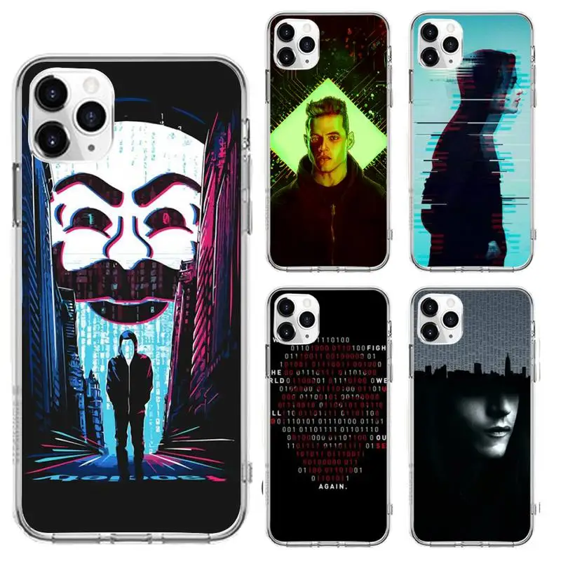 

TV Mr Robot Phone Case For Clear-Iphone 5 5s se 6 6s 7 8 11 12 X Xs Xr Pro Plus Max Mini Cover