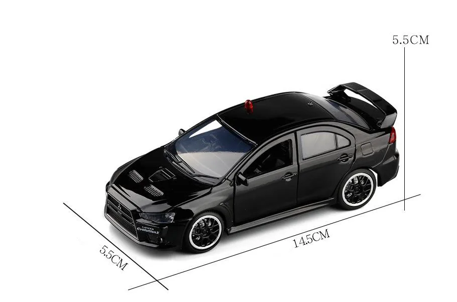 

1:32 Hot sale High simulation MITSUBISHI LANCER EVOLUTION model alloy slide car toy,6 open door toy car,wholesale