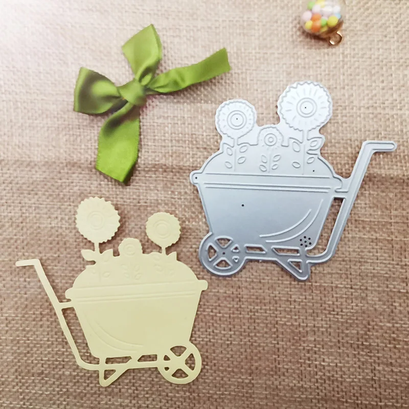 Новинка Металлические Вырубные штампы Скрапбукинг тележка Подсолнух Сделай Сам