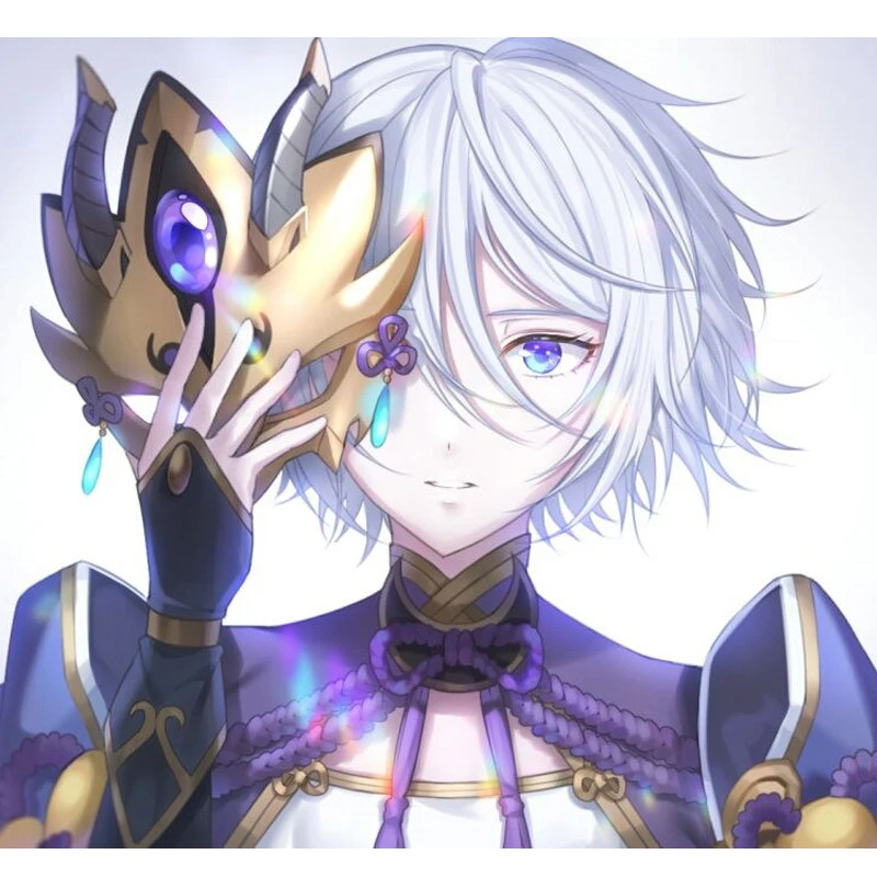 

Game Fate Grand Order Lang Lin Wang Cosplay Face Mask FGO Prince of Lanling Headwear Handmade EVA Props Accessory