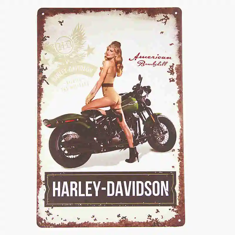 DL-TIN гаражный Знак pin up hot rod человек пещера художника на работе металлический знак 8x12 дюймов - Цвет: Небесно-голубой