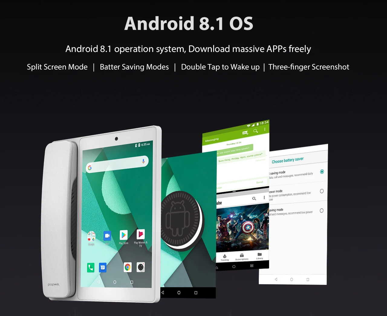 POPTEL V9 8,0 дюймовый смартфон 2 Гб ОЗУ 16 Гб ПЗУ Android 8,1 SC9832E четырехъядерный 5MP OTA OTG стол LTE 4G мобильный телефон
