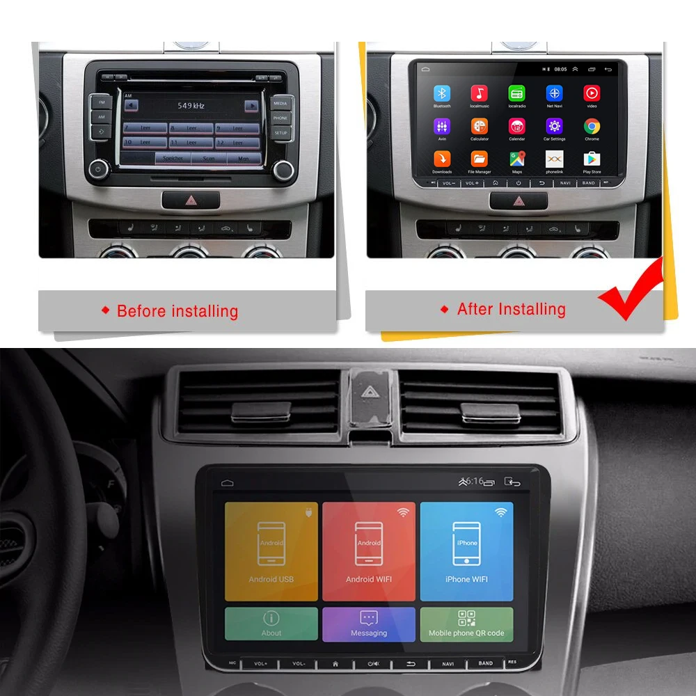 Podofo 2din Android Авторадио автомобильный gps мультимедийный плеер для VW SKODA Octavia GOLF 5 6 PASSAT B6 JETTA сиденье для Polo TIGUA