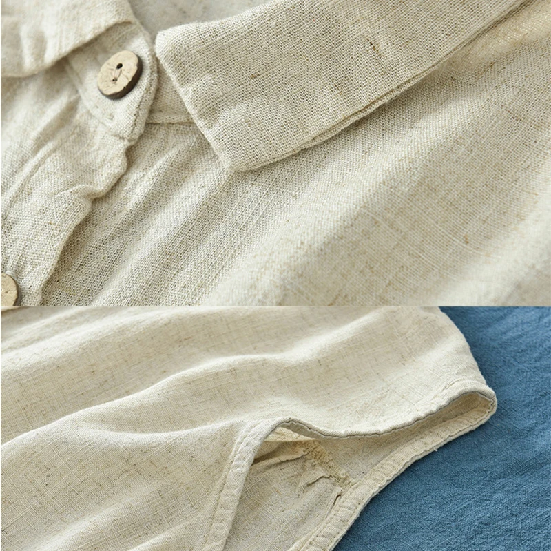 

NINI WONDERLAND 2021 Summer Cotton Linen Vintage Shirt Women Sleeveless Irregular Casual Blouse Mori Girl Loose Tops Shirts