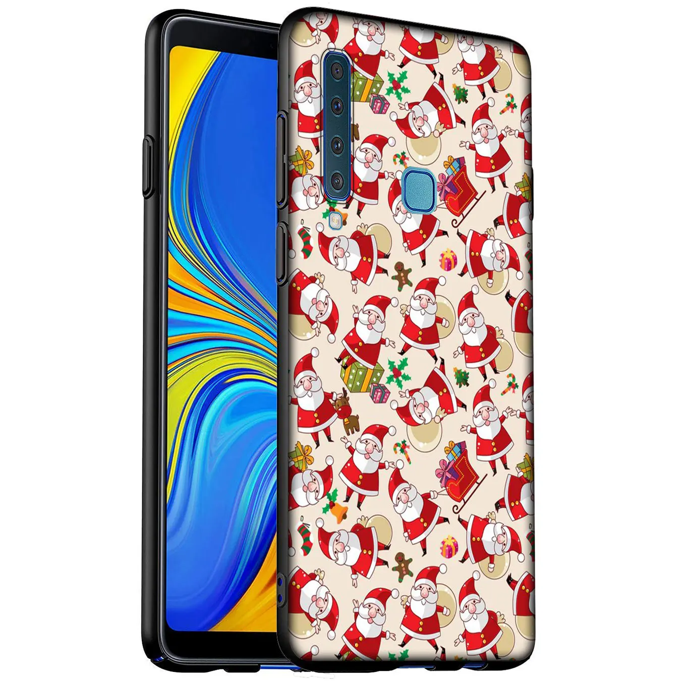 Задний фон с веселой рождественской елкой Мягкий силиконовый чехол для телефона