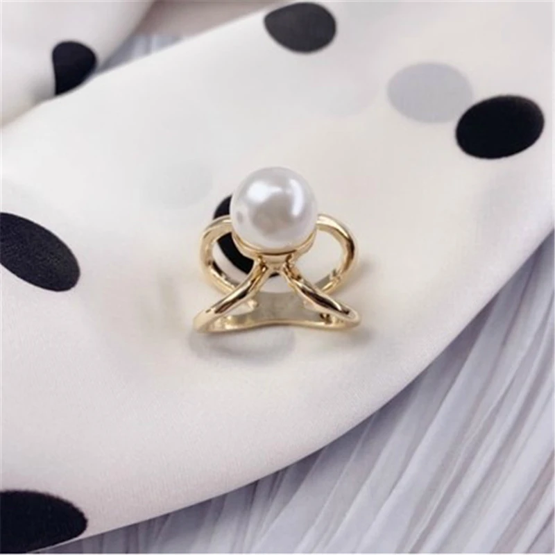 Изогнутые броши-кресты из искусственного жемчуга шелковая Пряжка для шарфа