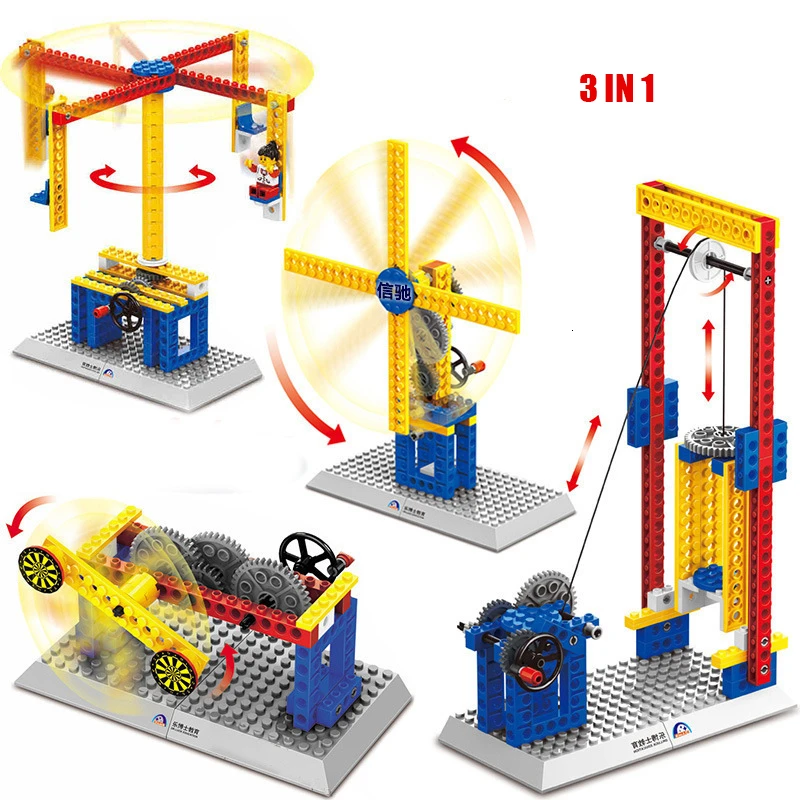 Wange Power Machinery 1402 электрическая Шестерня домино строительные блоки DIY модели