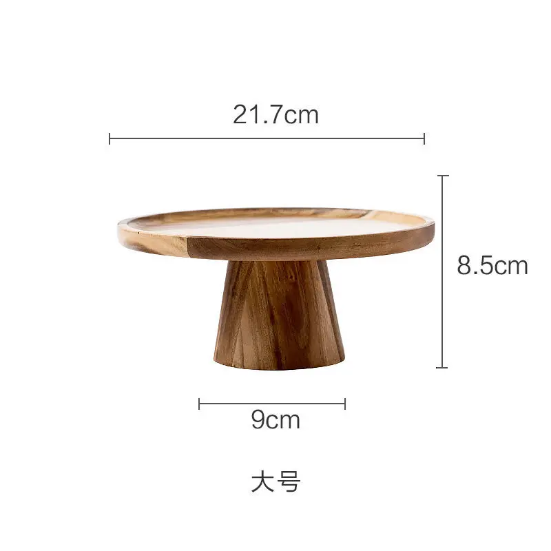 

Cake Tray Solid Wood Retro High Foot Creative Modern Living Room Japanese Dish Afternoon Tea Fruit Dessert Table Wooden Dishes
