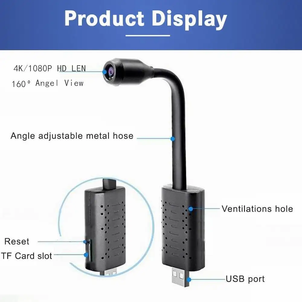 Wi Fi IP HD мини USB камера видеонаблюдения в реальном времени AI детектор человека
