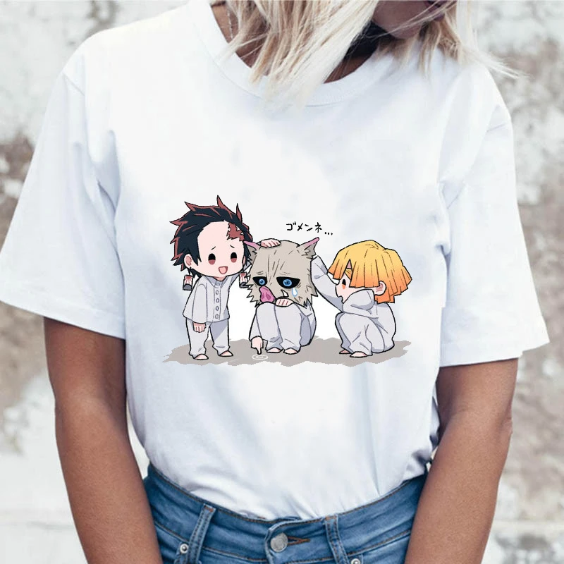 Demon Slayer T Shirt Kids Kawaii Cartoon Blade of Ghost Graphic T-shirt Kimetsu No Yaiba Anime Demon Blade Cool Tshirt female