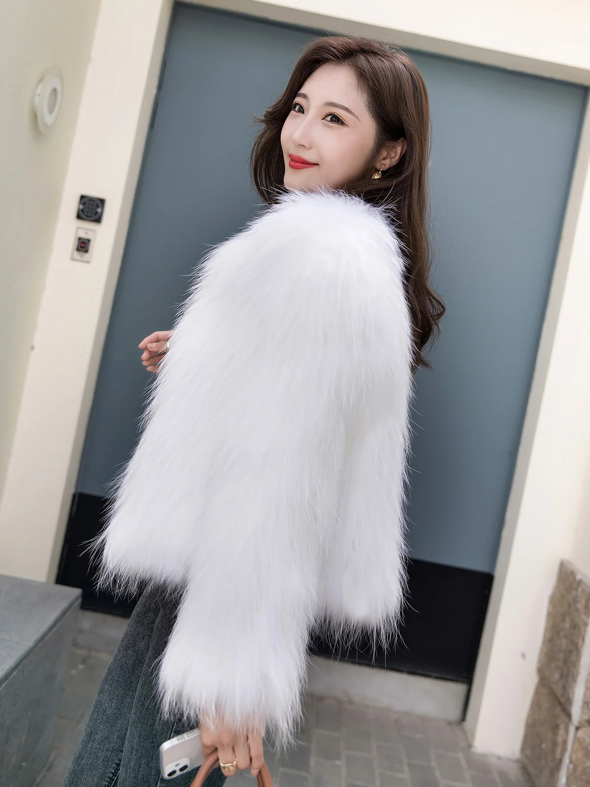 100% fur real raccoon fur woven jacket natural female warmth young fur jacket animal fur casual jacket winter