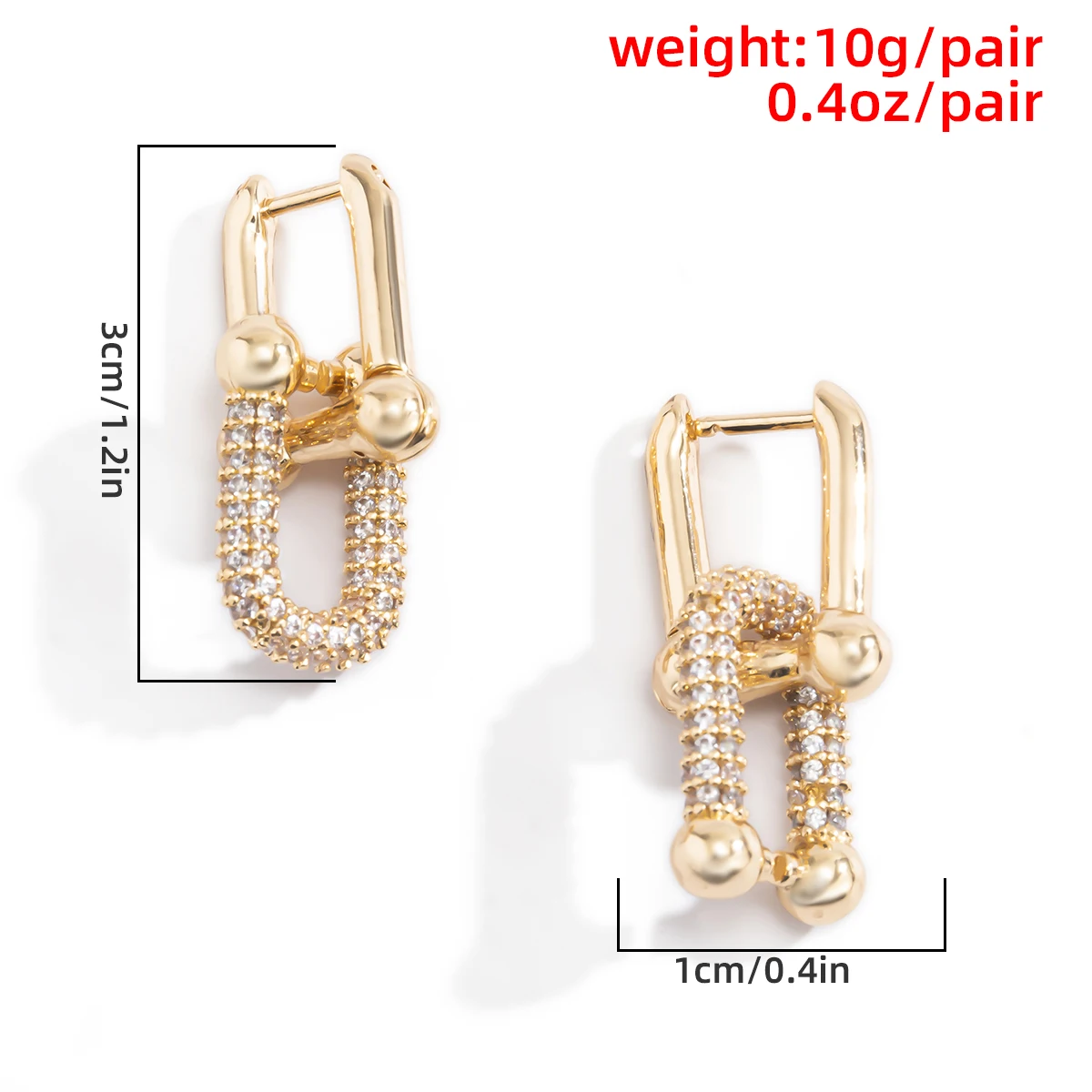 

Salircon Korean U-Shape Crystal Drop Earrings for Women Geometric Rhinestone Hanging Earrings Fashion Accessories Jewelry Gift