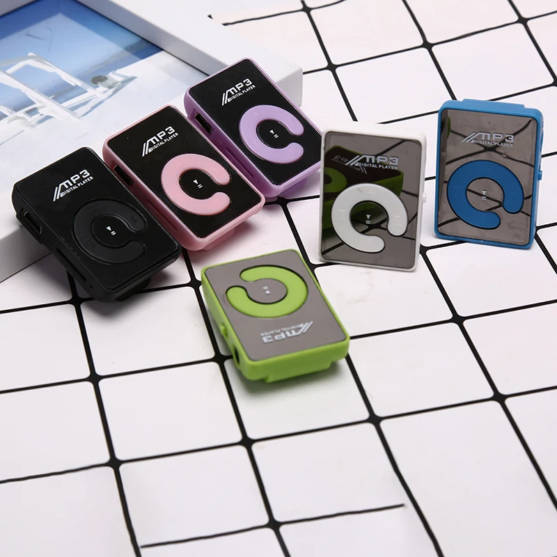 Мини mp3-плеер с зеркальным зажимом портативный модный спортивный USB Цифровой