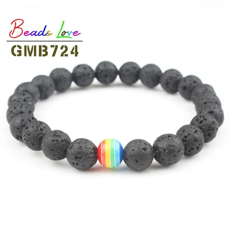 lava stone Мужские натуральные вулканического происхождения браслеты из камней Шарм матовые черные лавы Агатовые Бусины Амазонит тигровый глаз пара браслет Женщины Йога ювелирные изделия - Окраска металла: lava stone