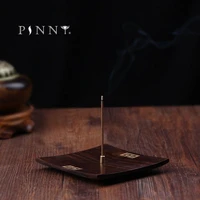 pinny ebony square stick incense burner crude wood incense holder sandalwood plate cut religious buddhist incense base