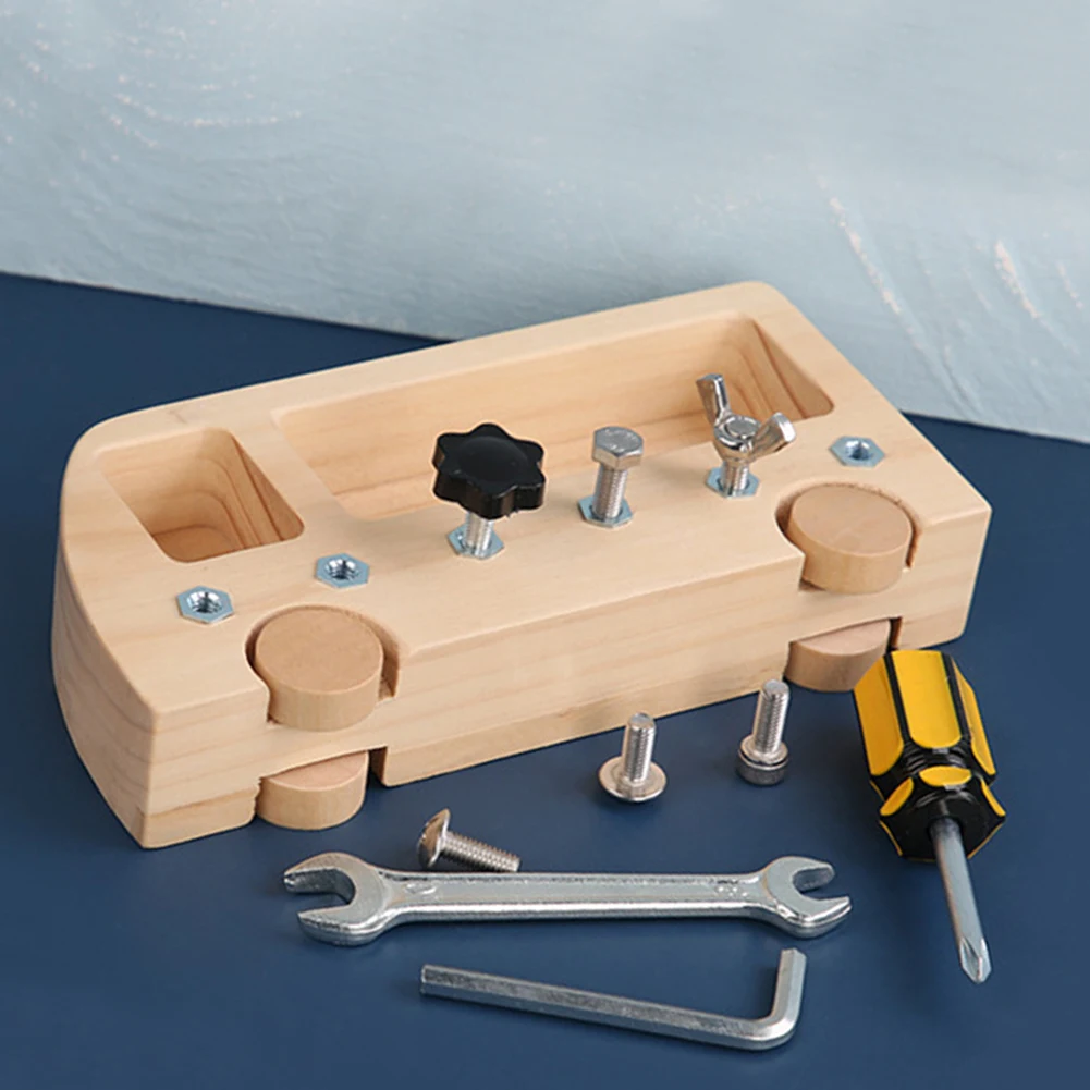 

Children Wooden Screw Driver Board Toy Basic Skills Bead Game Learning Education Aids Birthday Gifts Accessories