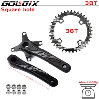 goldix mtb bike crankset aluminum alloy with bottom 170mm crank black 32t 34t 36t 38t plate bicycle crank chainwheel 104bcd