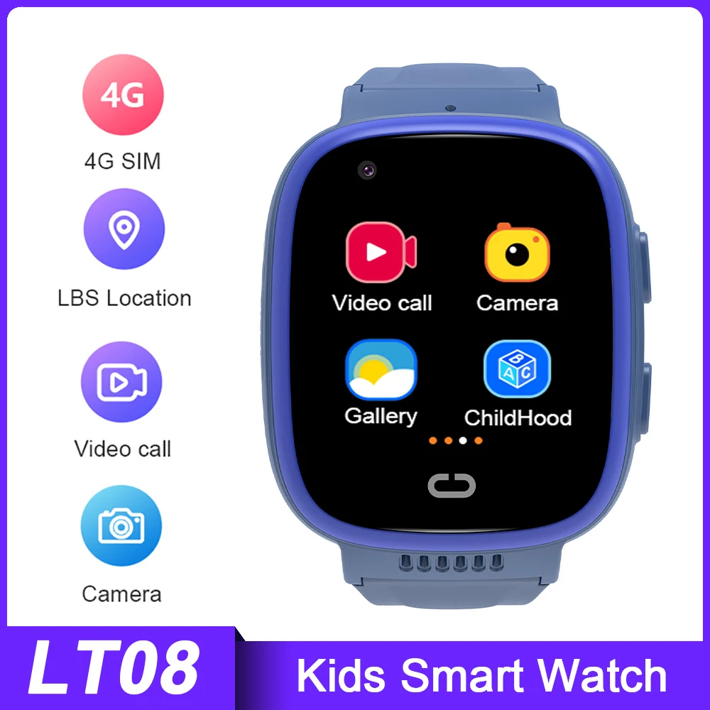 

4G Kids Smart Watch Touch Screen WiFi Wrist Watch BoysGirls Phone Smartwatches Waterproof Video Chat Calling Birthday Gifts Pink