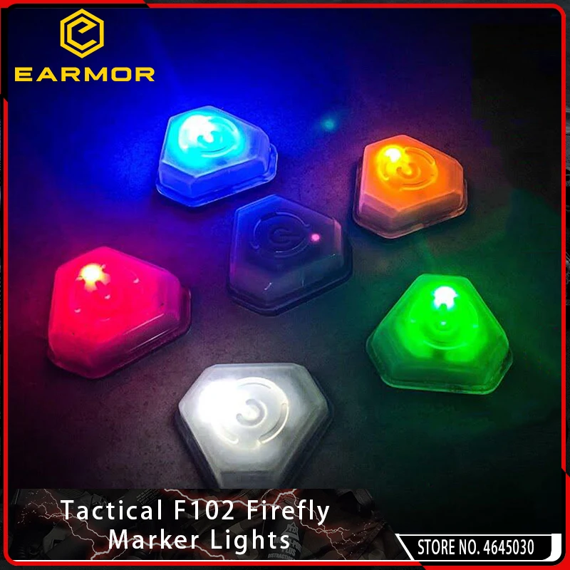 EARMOR Tactical F102 Firefly Marker Lights Signal Light Airsoft Multipurpose Helmets Strobe Light Waterproof with Magic Tape