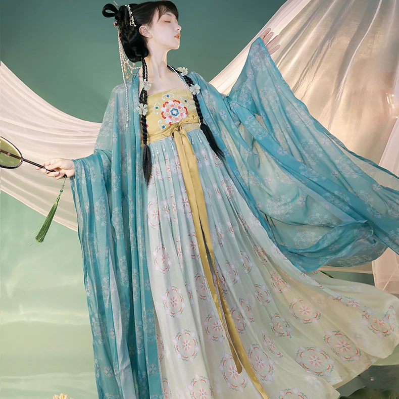 Костюм феи ханьфу новинка весны Женский Традиционный китайский костюм для