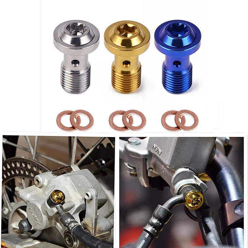 NICECNC Banjo Bolt M10X1.0X19 для тормозного шланга из нержавеющей стали одиночный тормозной