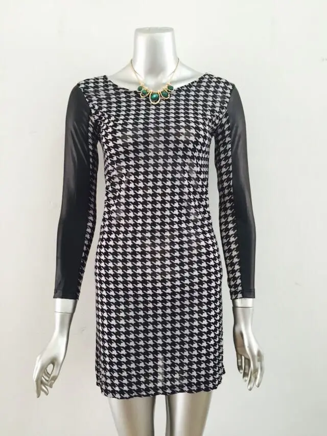 Осенне-зимнее женское модное платье европейский стиль тысяча птиц для похудения